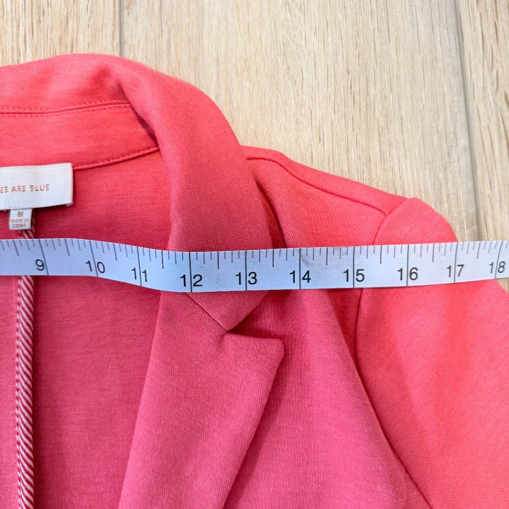 🌺  Coral Pink Open Front Blazer | Skies Are Blue | Size M  🧡 - Picture 8 of 10